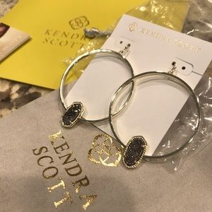 Kendra Scott Elora Gold Hoop Platinum Drusy